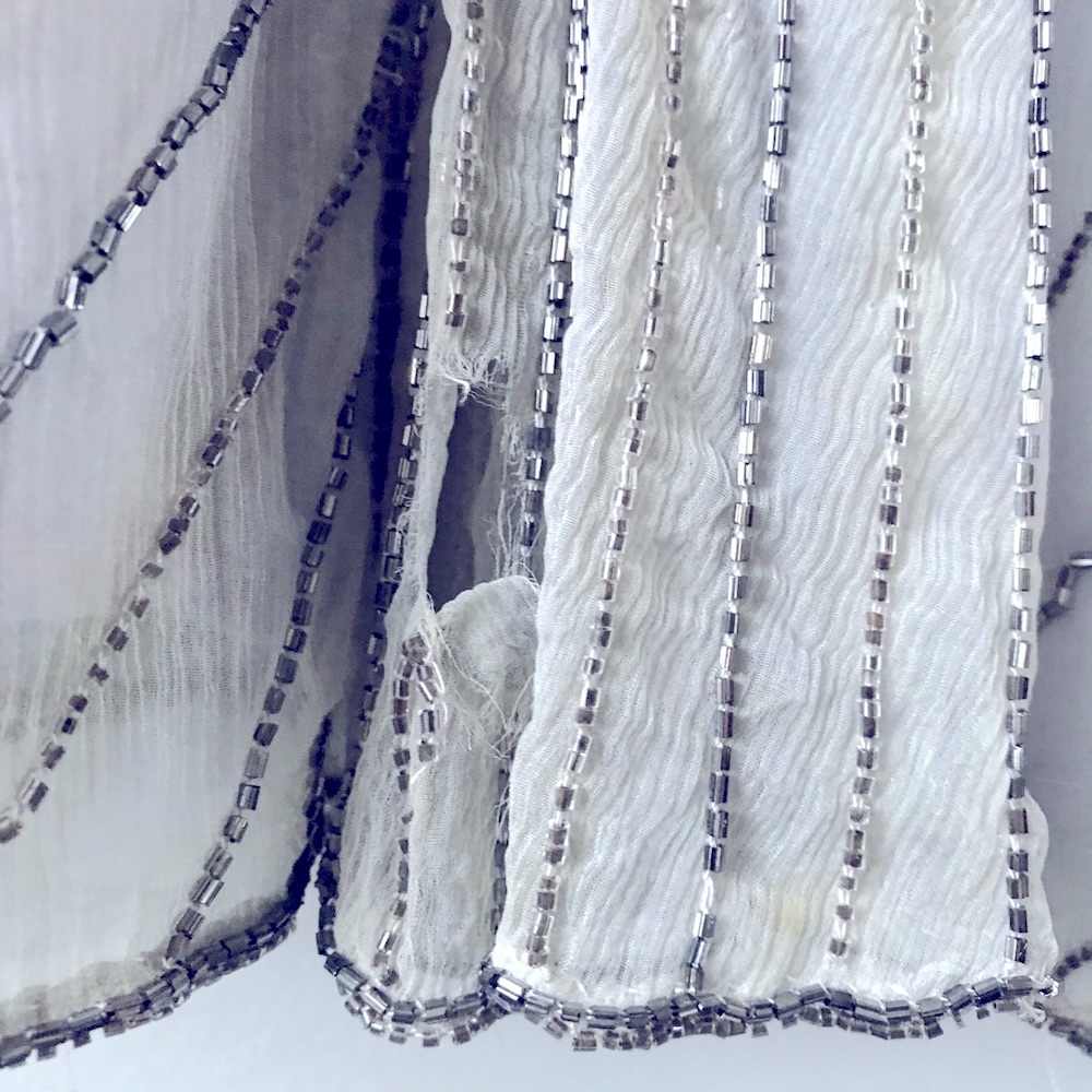 Vintage Deco Sequined Silver Dress - Picture 6 of 7